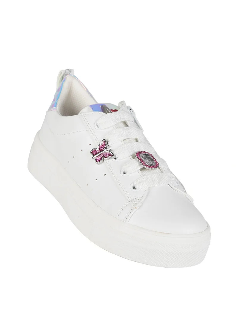 Sneakers stringate da bambina - bianco