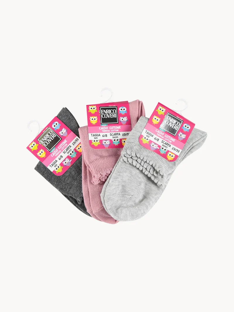 Calze corte da bambina confezione da 3 paia - rosa