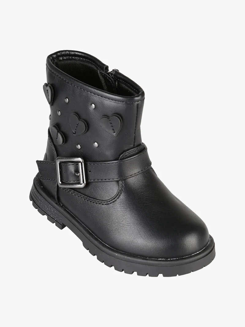 Stivaletti da bambina con zip - nero