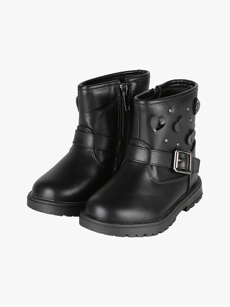 Stivaletti da bambina con zip - nero