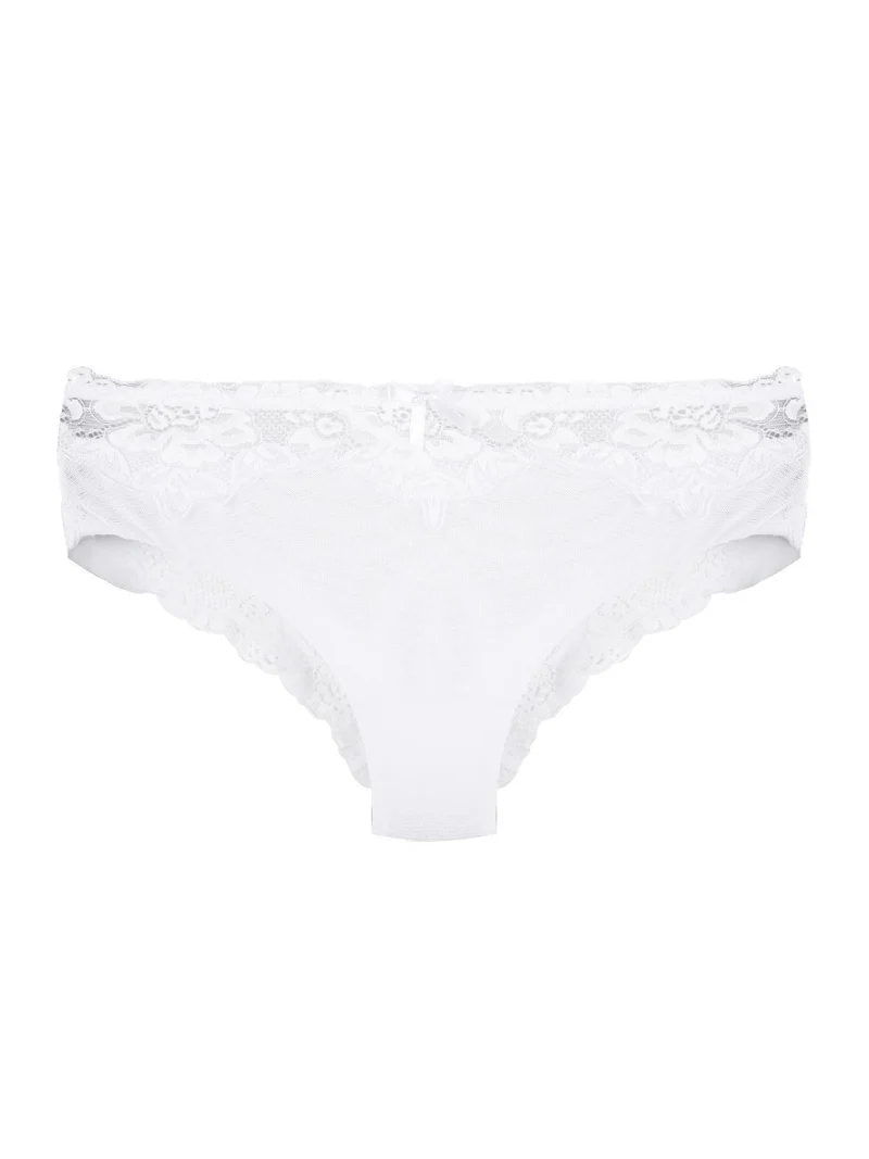 CLOE P9124S Brasiliana con pizzo - bianco