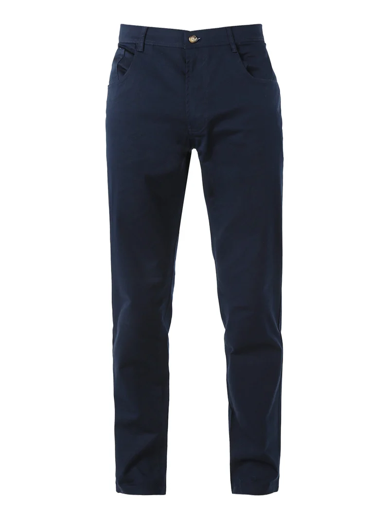 Pantaloni casual da uomo in cotone - blu scuro