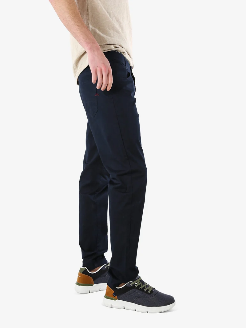 Pantaloni casual da uomo in cotone - blu scuro