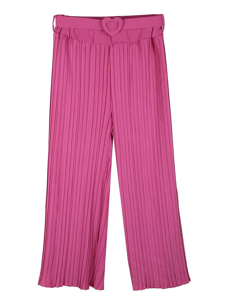 Pantaloni plissettati da bambina - fucsia