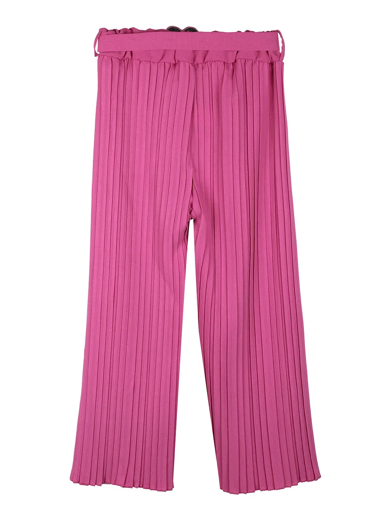 Pantaloni plissettati da bambina - fucsia