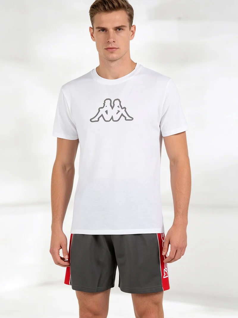 Set corto da uomo in cotone con t-shirt e bermuda in felpa - antracite