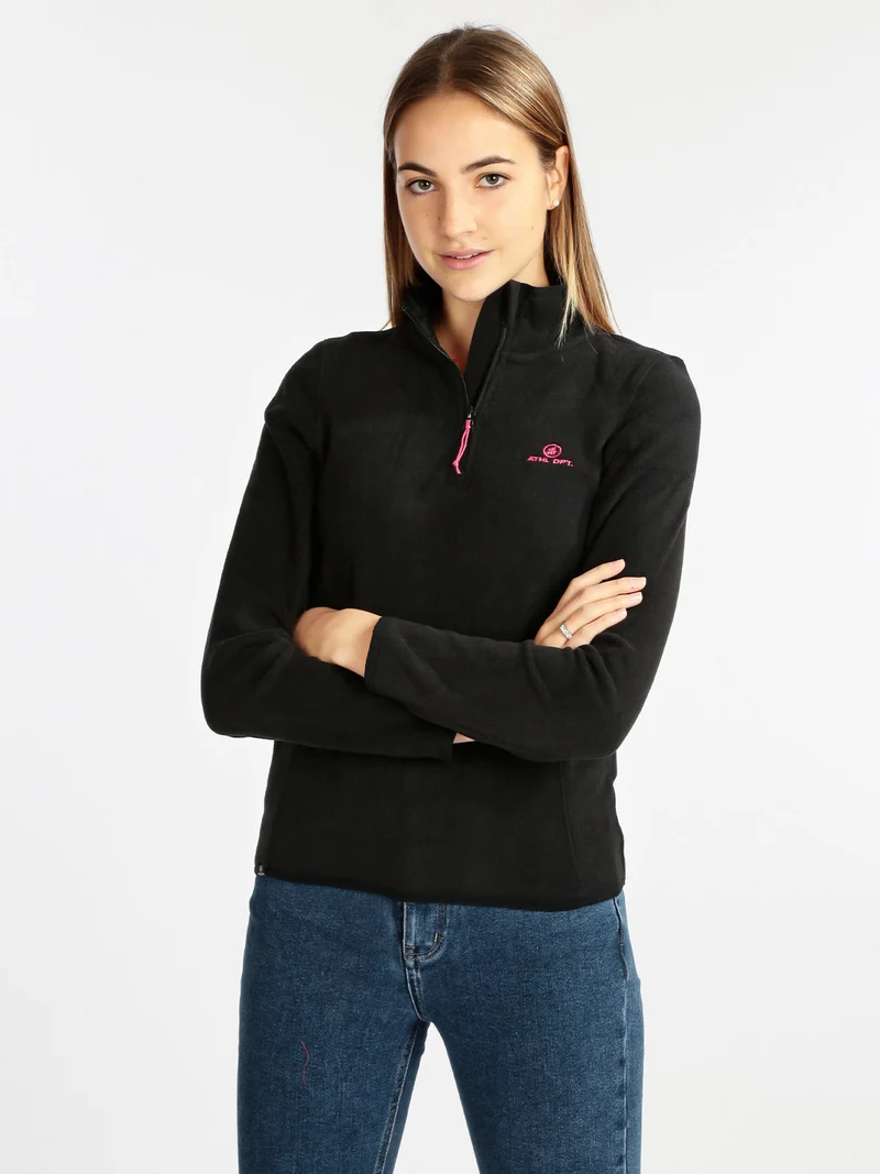 Felpa da donna in pile - nero