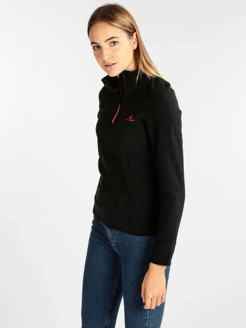 Felpa da donna in pile - nero