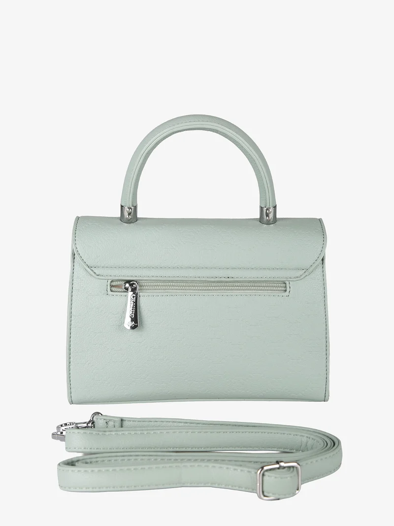 Borsa a mano da donna con patta e chiusura a girello - verde chiaro
