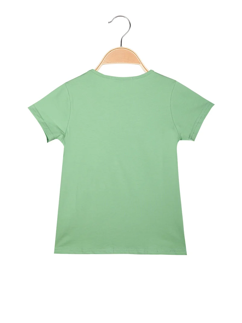 T-shirt da ragazza con strass - verde chiaro