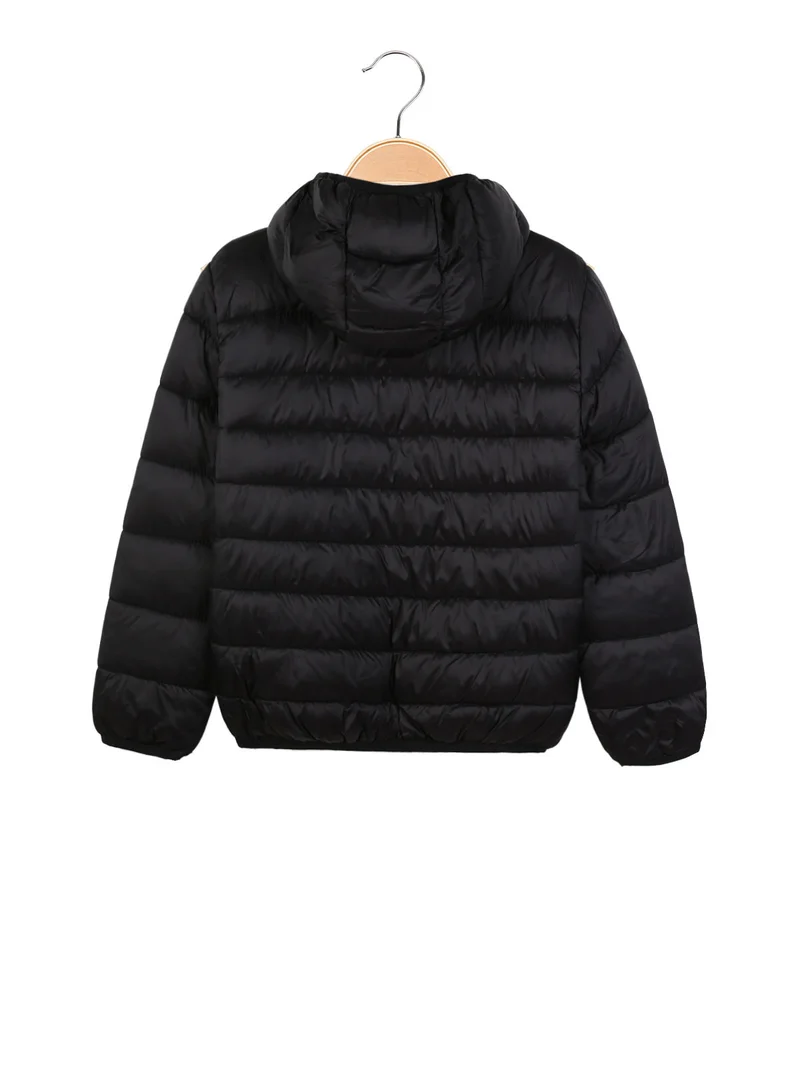 Piumino con cappuccio da bambino - nero