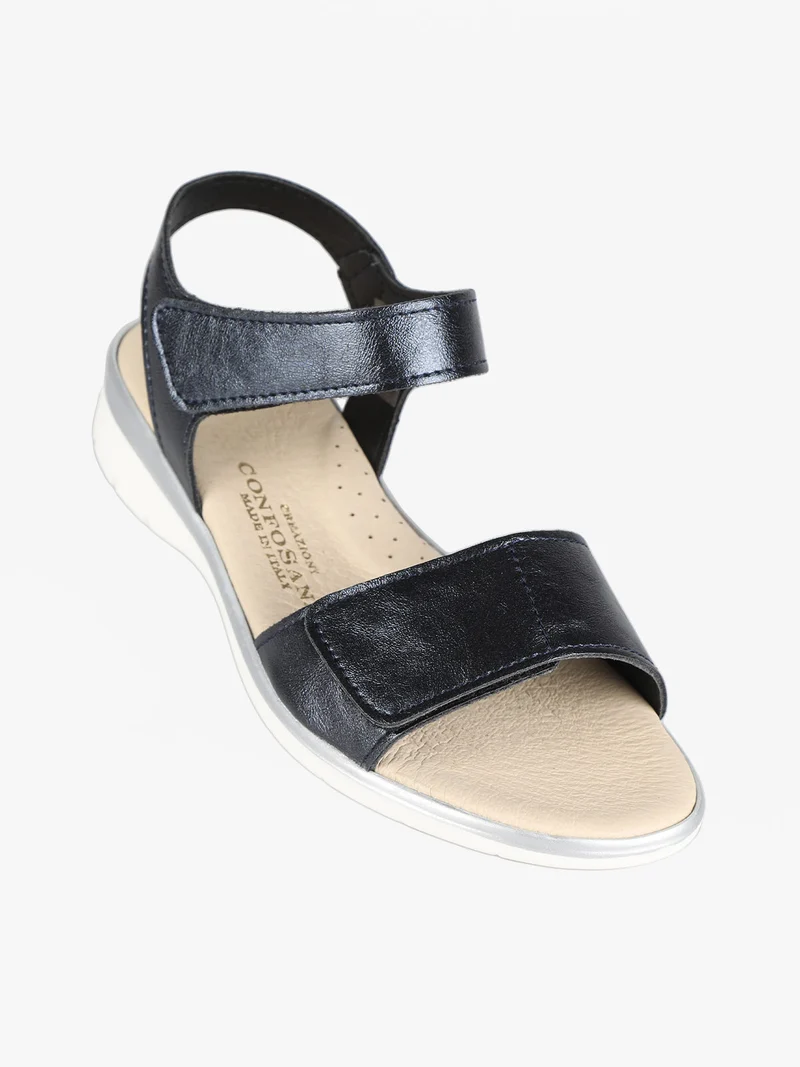 Sandali da donna con cinturino a strappo - blu scuro