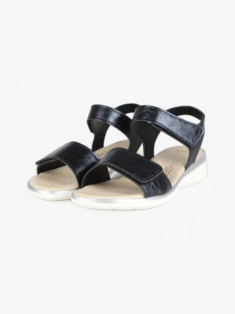 Sandali da donna con cinturino a strappo - blu scuro