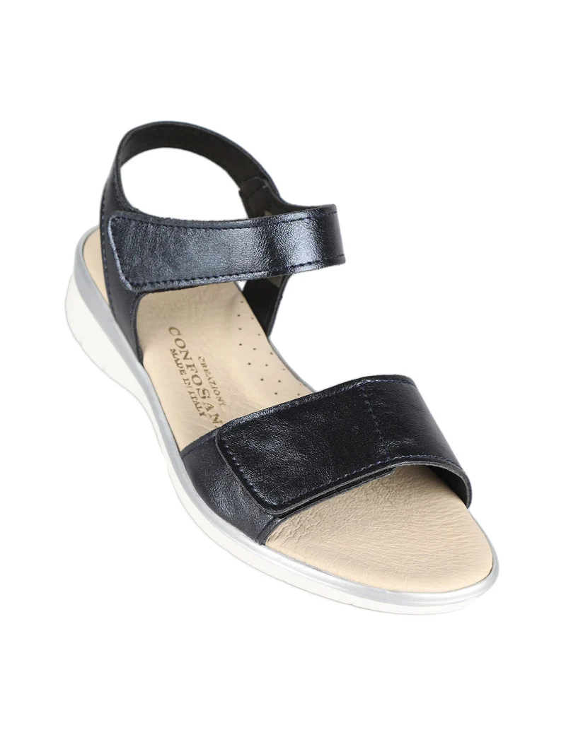 Sandali da donna con cinturino a strappo - blu scuro