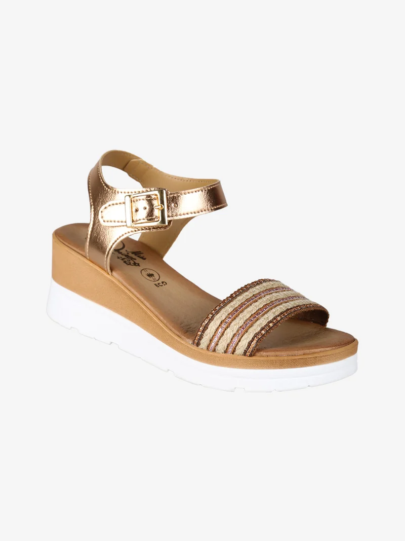 Sandali donna con zeppa - multicolore