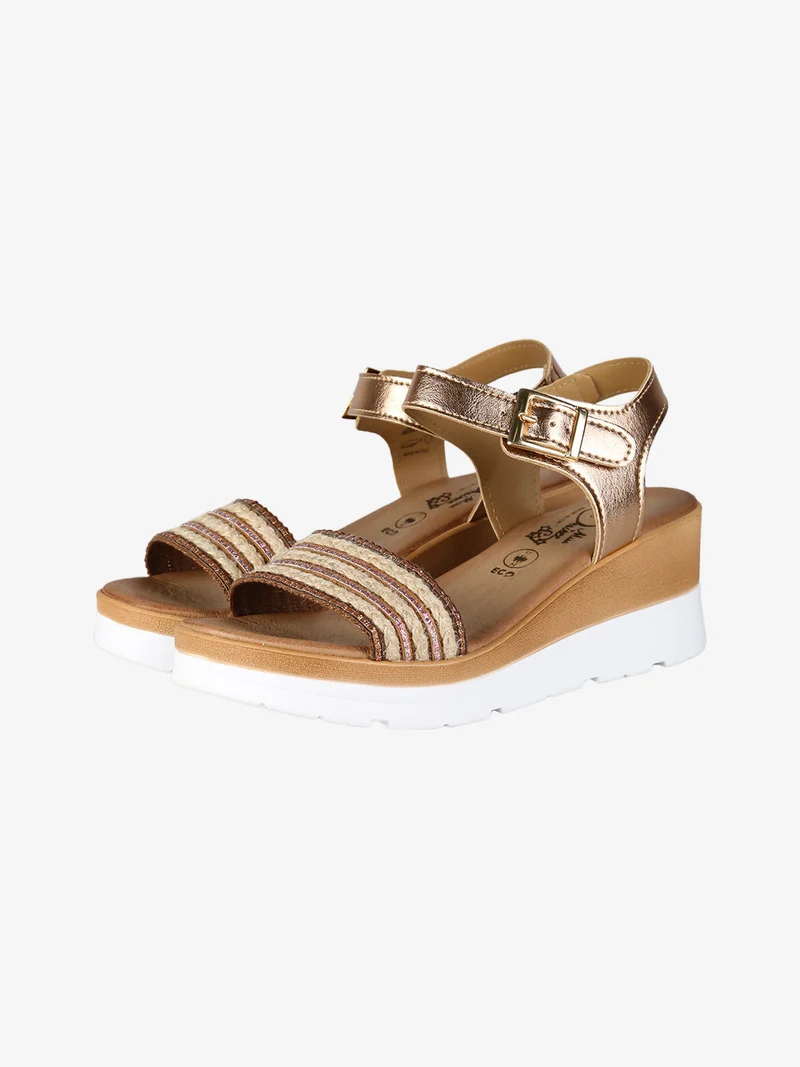 Sandali donna con zeppa - multicolore