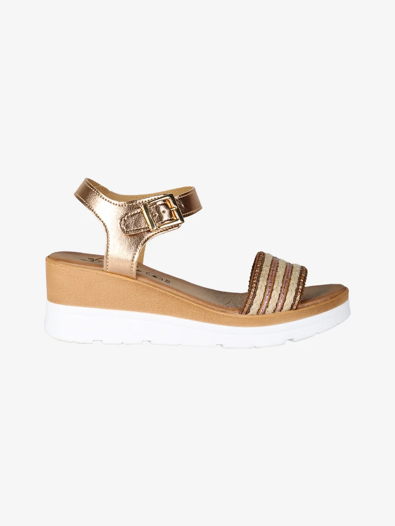 Sandali donna con zeppa - multicolore
