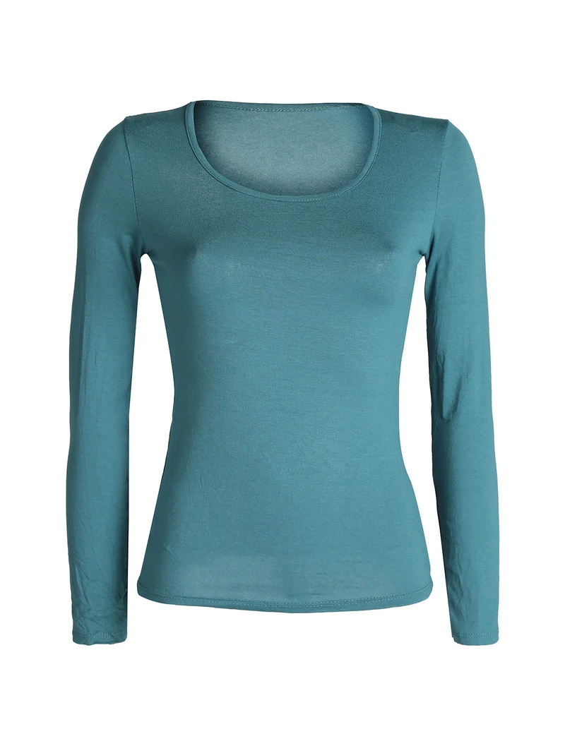 Maglia donna girocollo - ottanio
