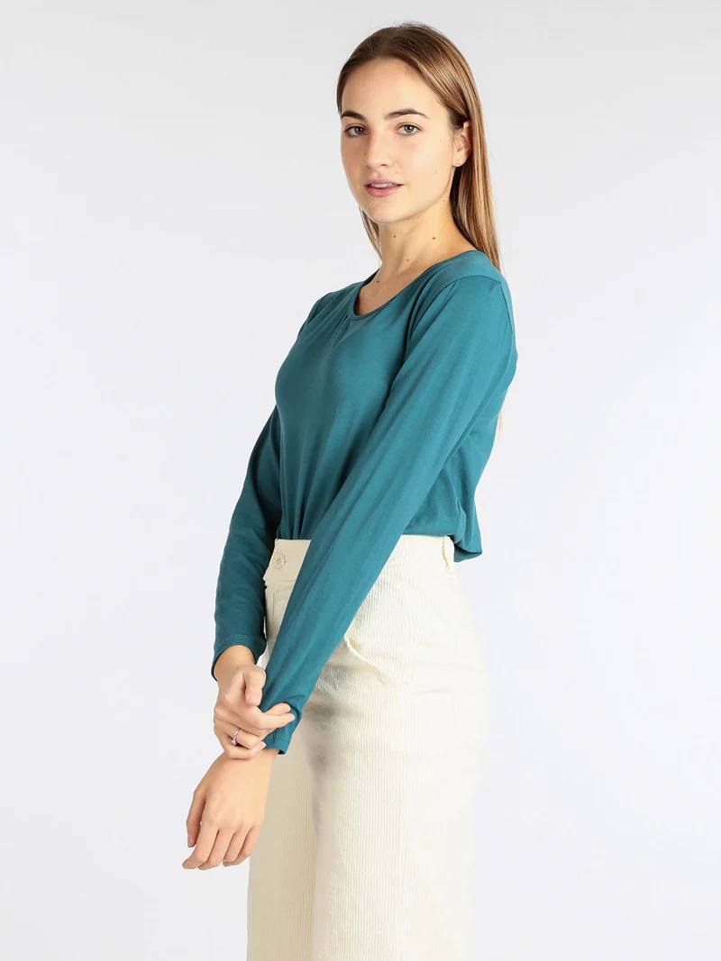 Maglia donna girocollo - ottanio
