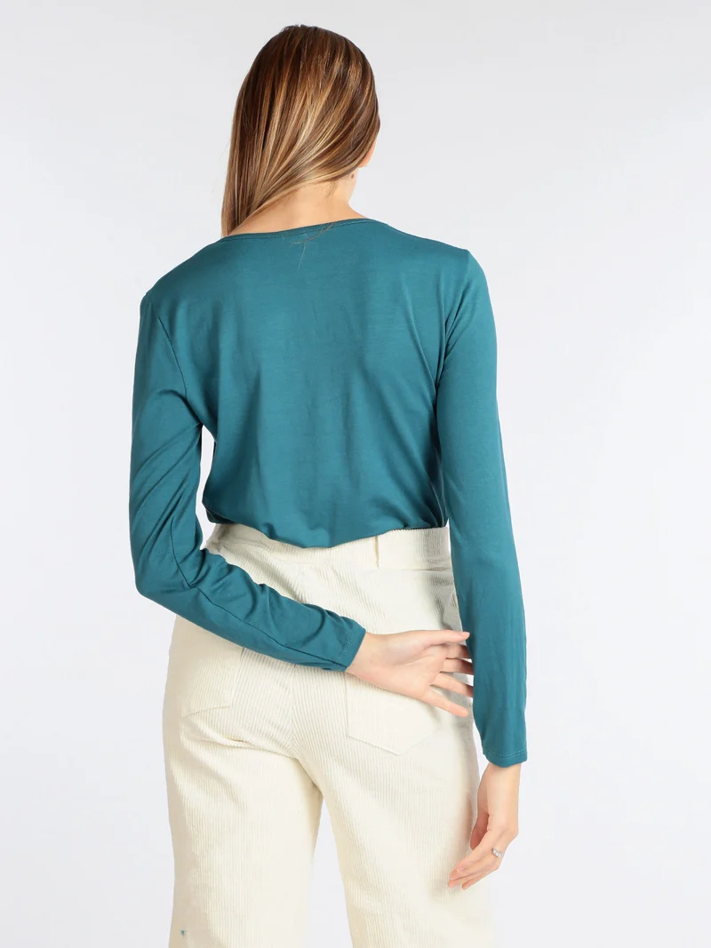 Maglia donna girocollo - ottanio
