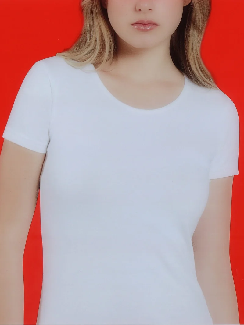 T-shirt intima girocollo da donna in cotone - bianco
