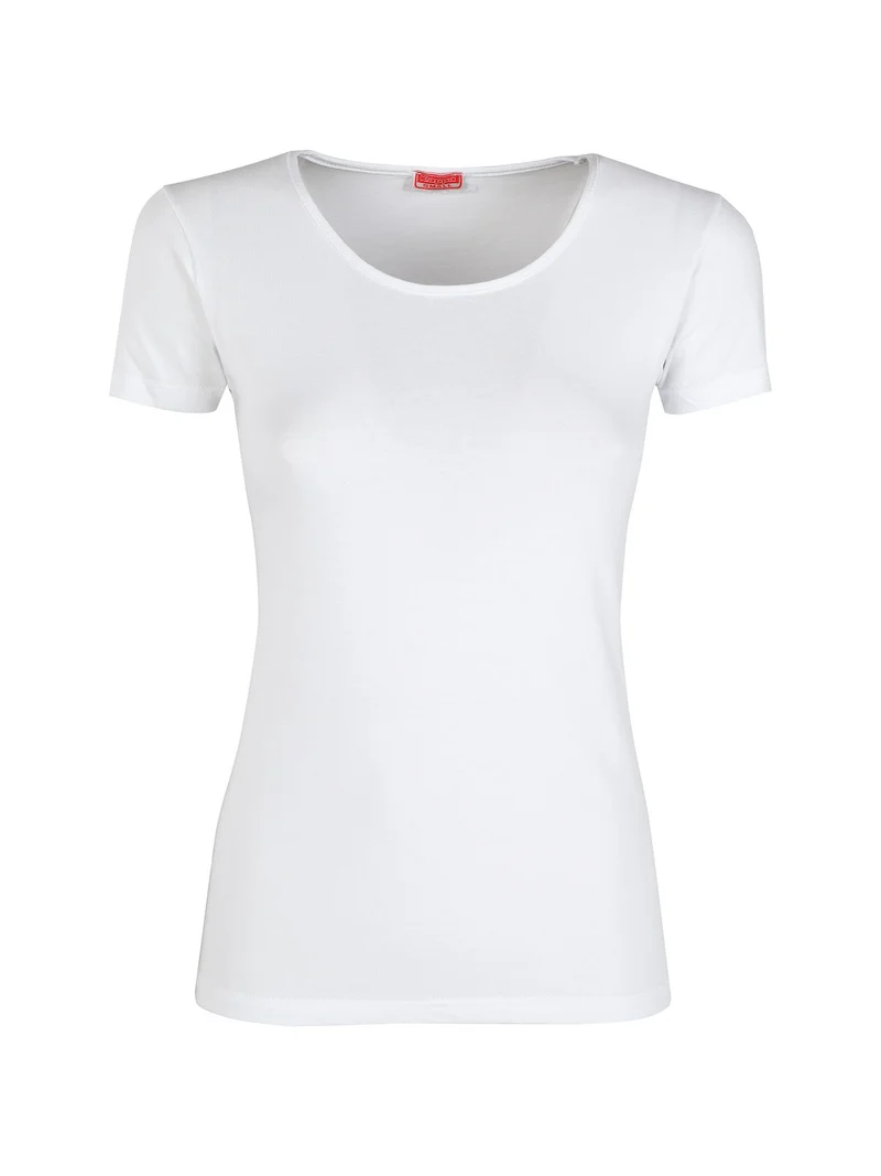 T-shirt intima girocollo da donna in cotone - bianco