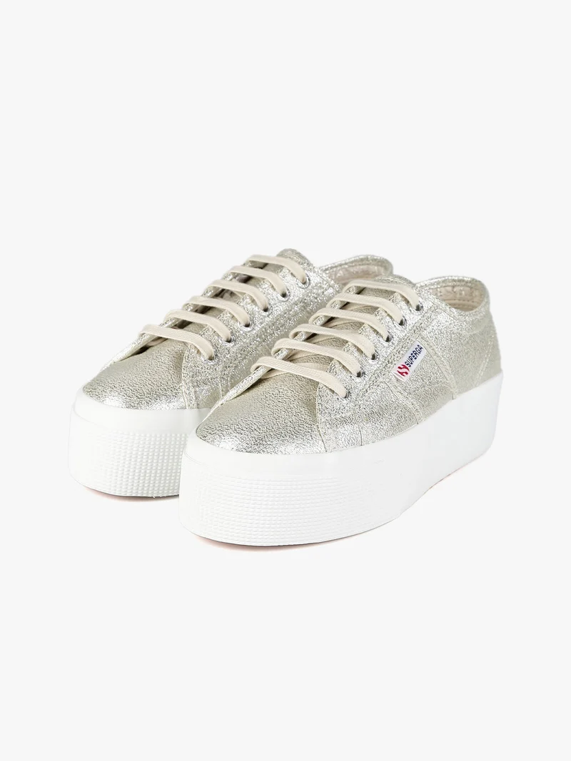 Scarpe in tela donna con platform 2790 LAME - champagne