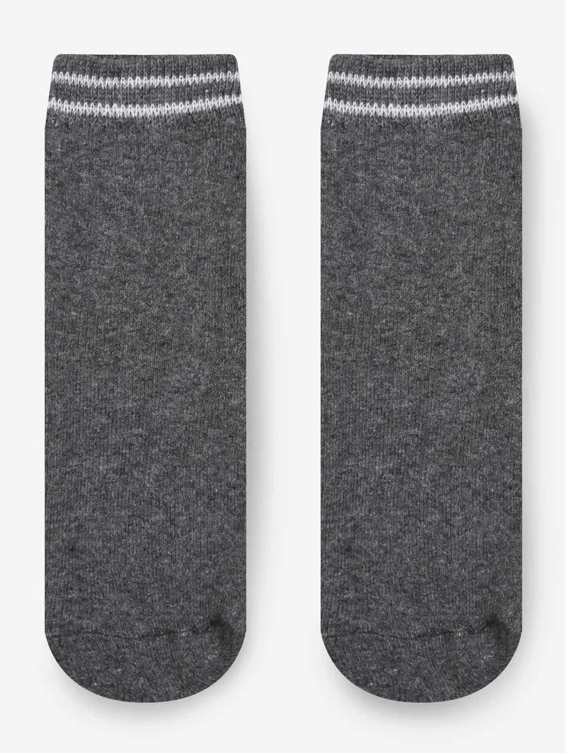 Calze antiscivolo da bambino in caldo cotone - grigio scuro