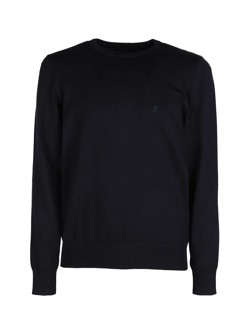 Pullover girocollo da uomo tinta unita - blu scuro