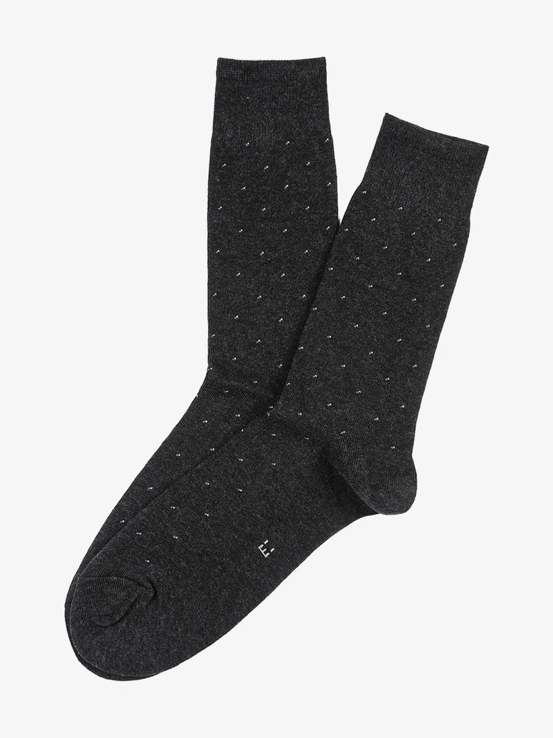 Calze corte da uomo con stampe in caldo cotone - grigio scuro