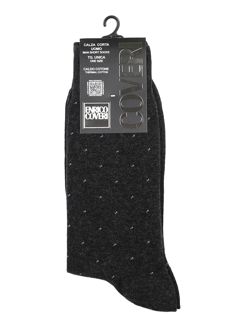 Calze corte da uomo con stampe in caldo cotone - grigio scuro