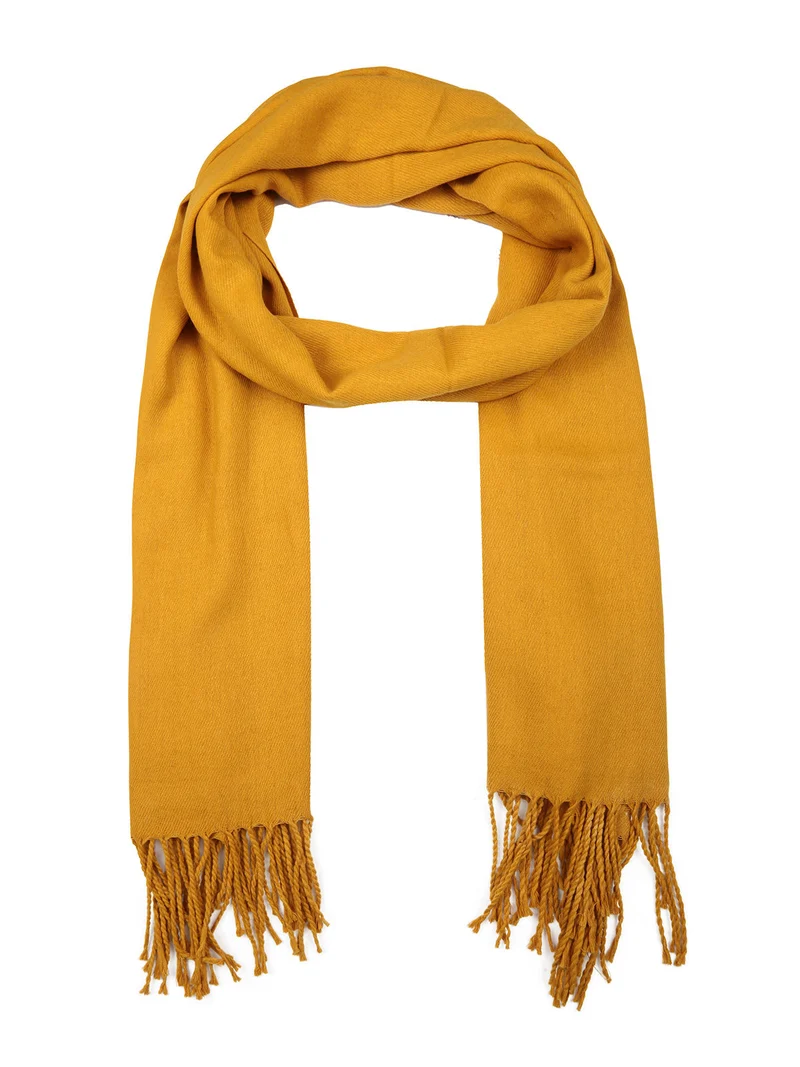 Sciarpa donna con frange - senape