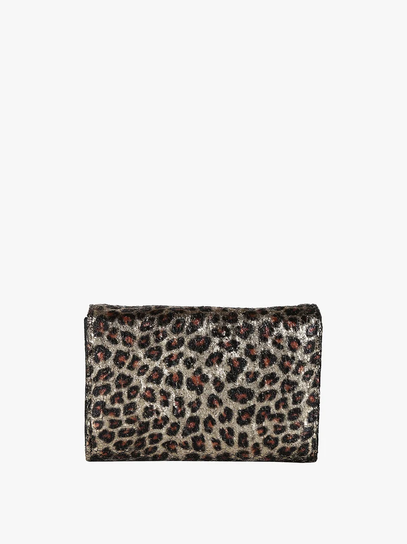 Portafoglio donna crespo animalier - oro