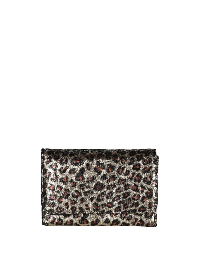 Portafoglio donna crespo animalier - oro