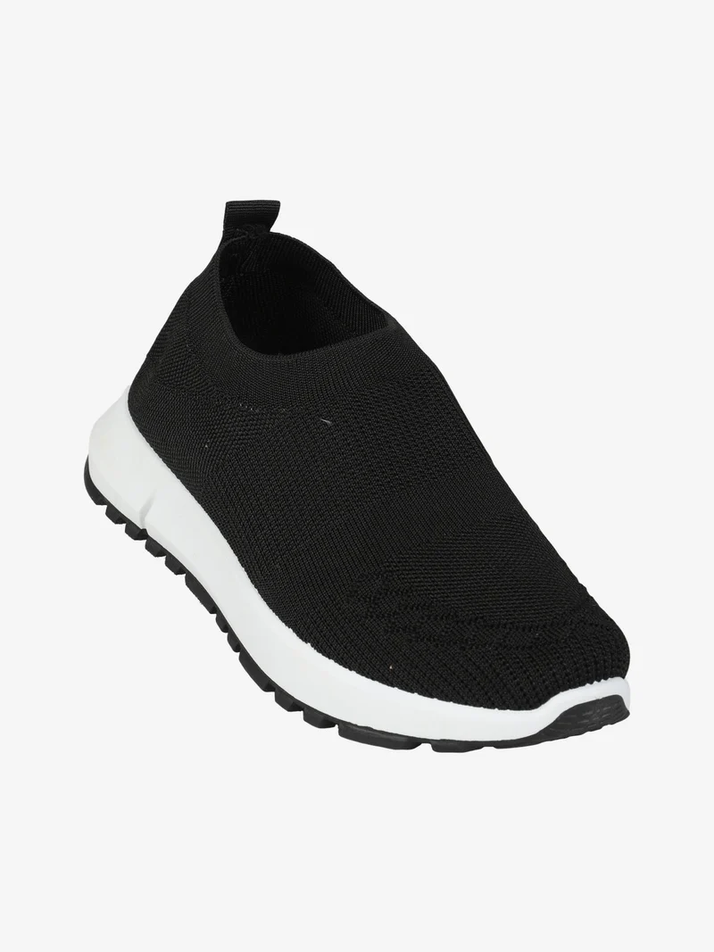 Sneakers donna slip on in maglia - nero
