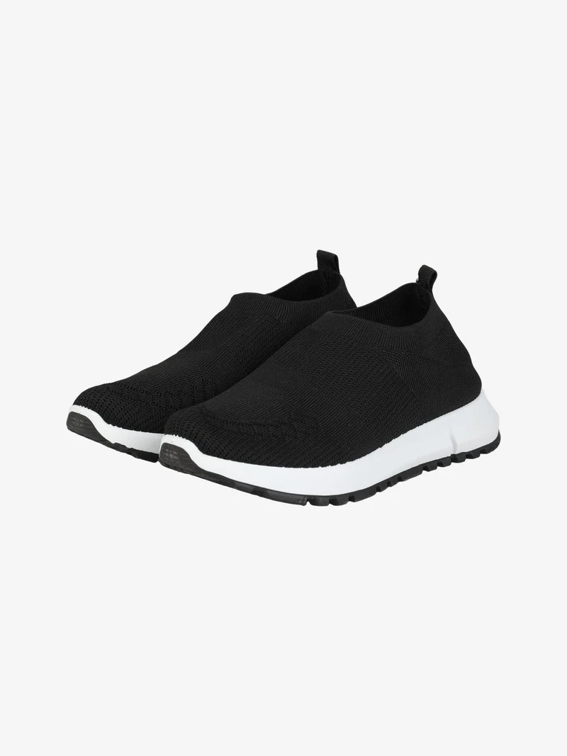 Sneakers donna slip on in maglia - nero
