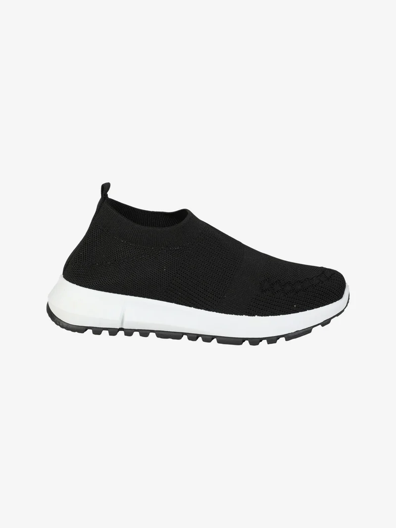 Sneakers donna slip on in maglia - nero