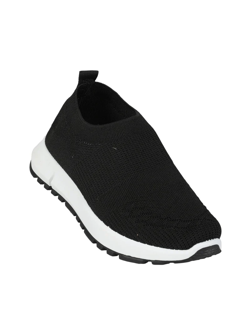 Sneakers donna slip on in maglia - nero