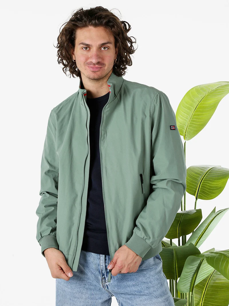 Giacca a vento da uomo con zip - pistacchio