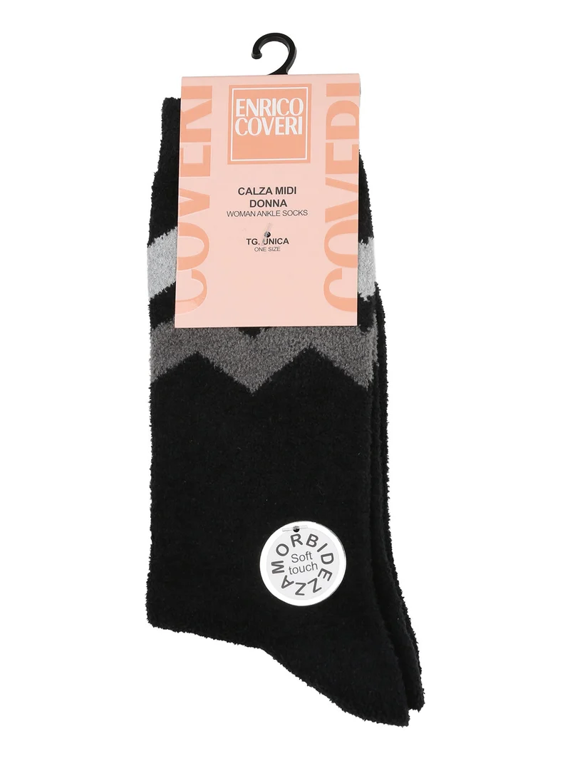 Calze midi donna invernali morbide - nero