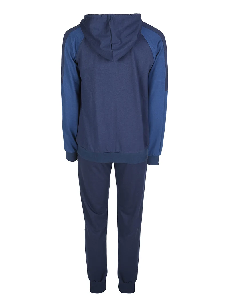 Completo tuta da uomo 2 pezzi con cappuccio e zip intera - blu scuro