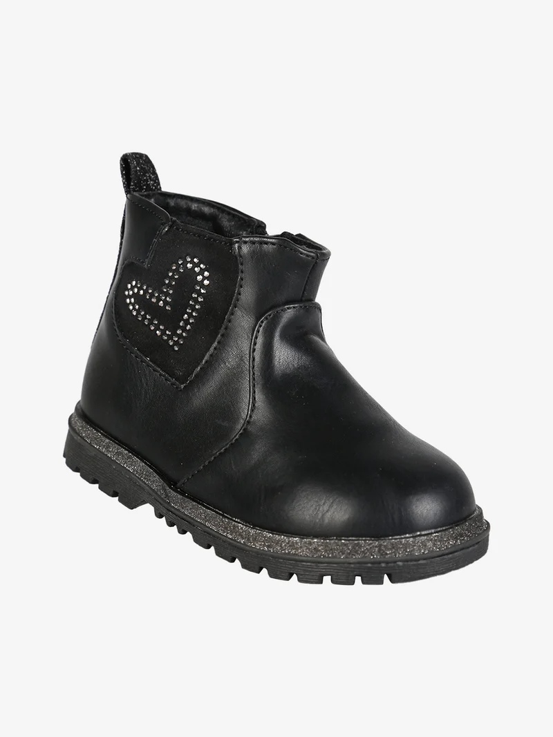Stivaletti da bambina con zip - nero