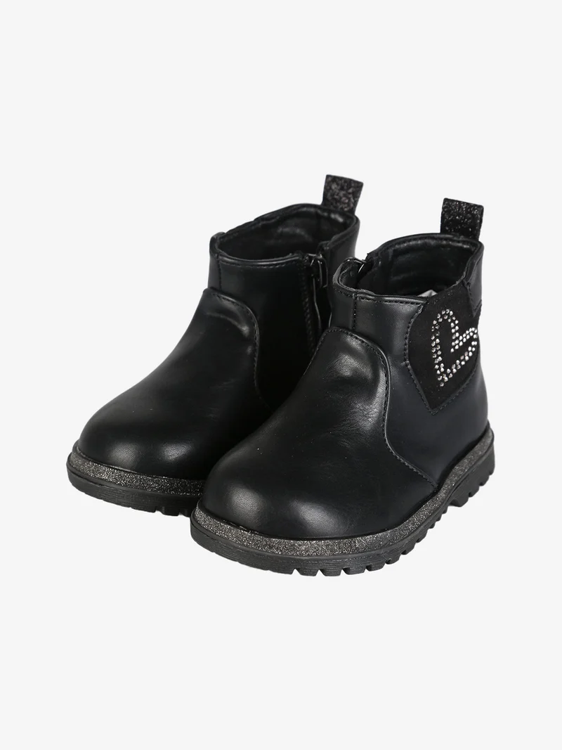 Stivaletti da bambina con zip - nero