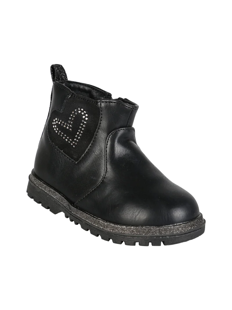 Stivaletti da bambina con zip - nero