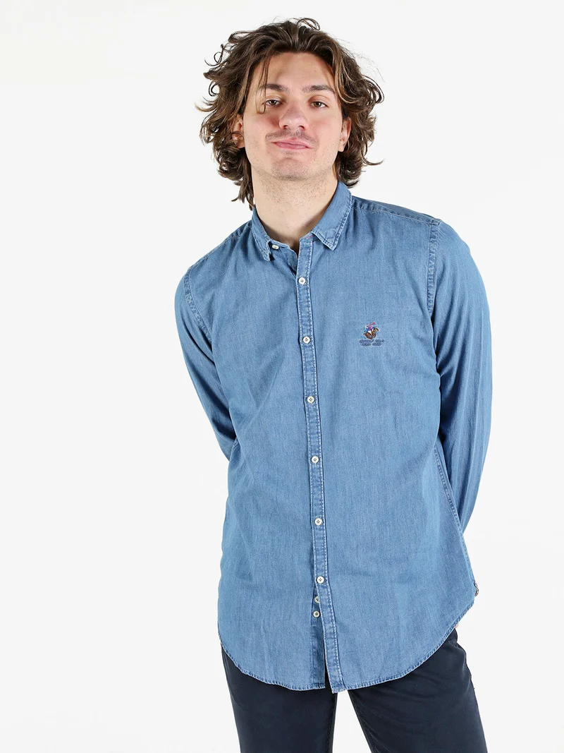 Camicia da uomo in jeans a maniche lunghe - jeans