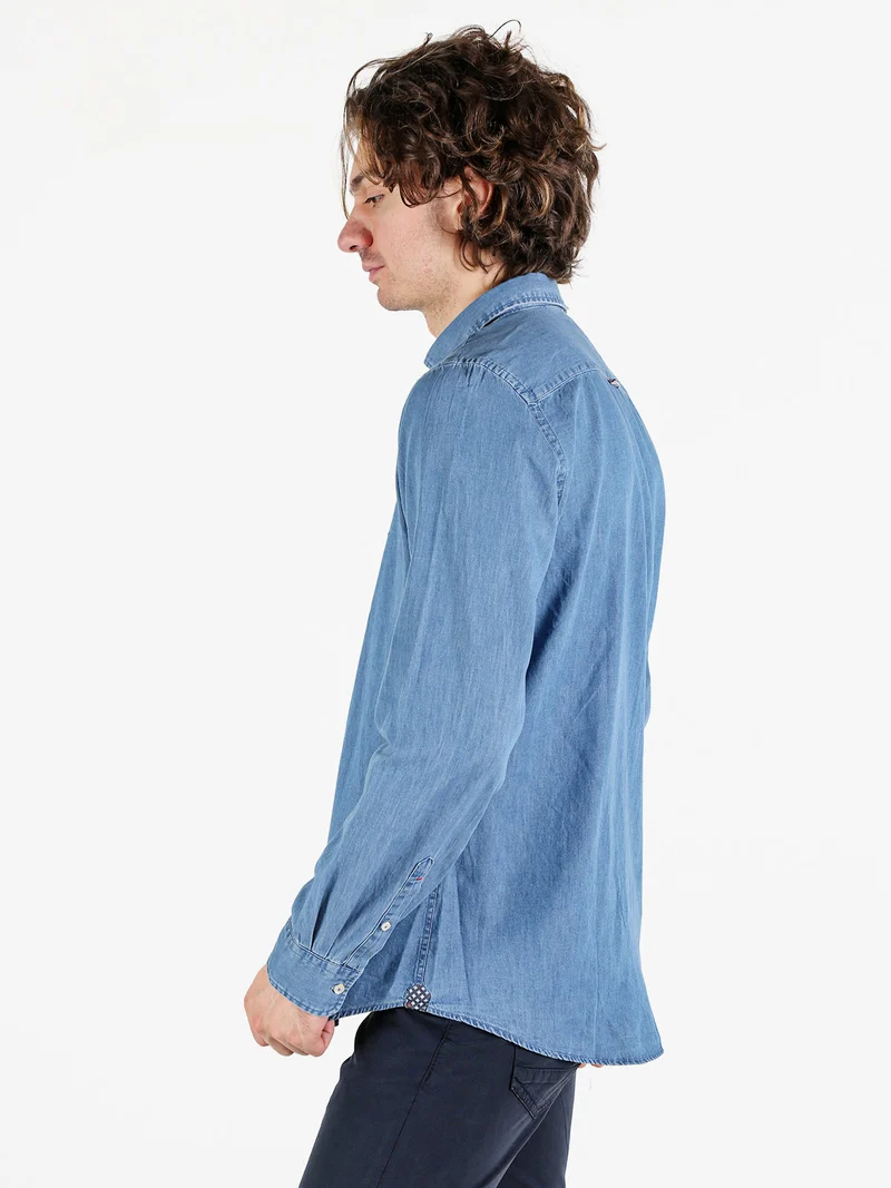 Camicia da uomo in jeans a maniche lunghe - jeans