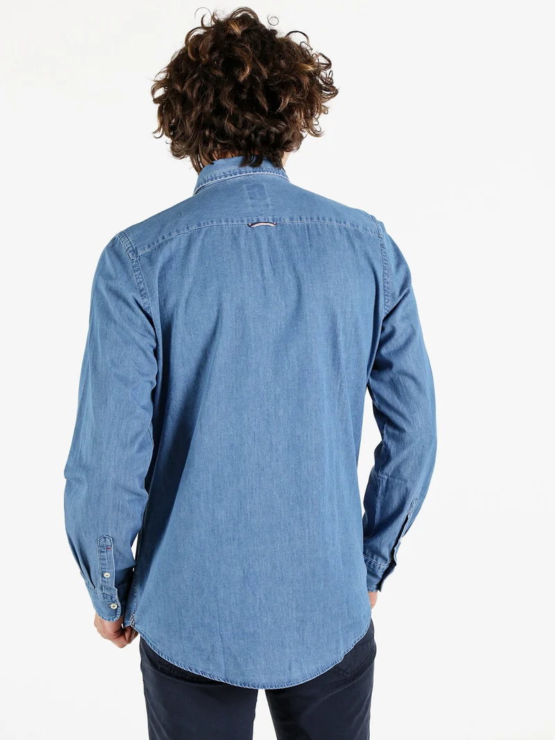 Camicia da uomo in jeans a maniche lunghe - jeans