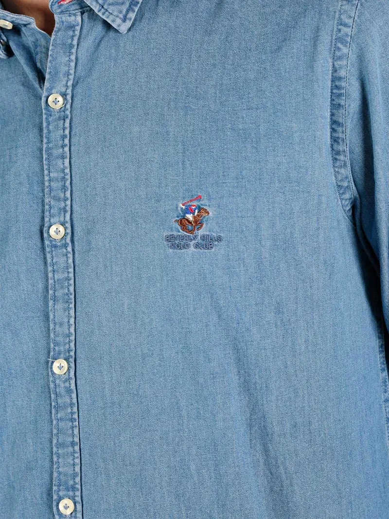 Camicia da uomo in jeans a maniche lunghe - jeans