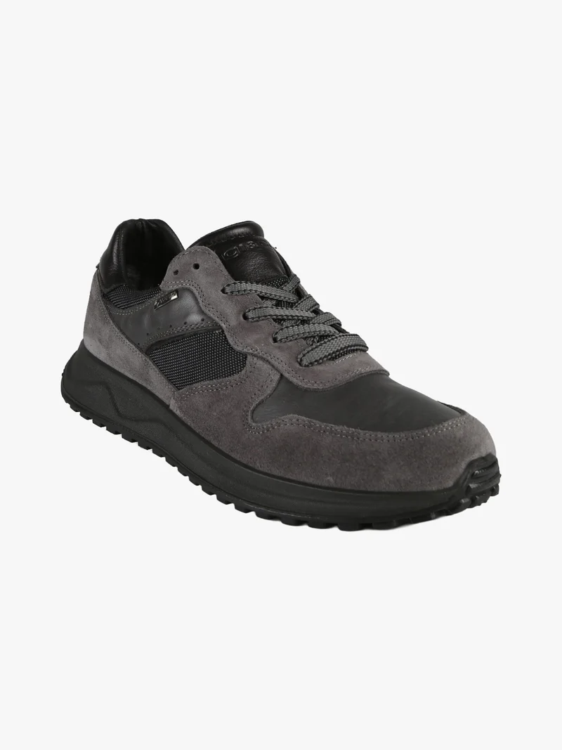Sneakers stringate da uomo in pelle - antracite
