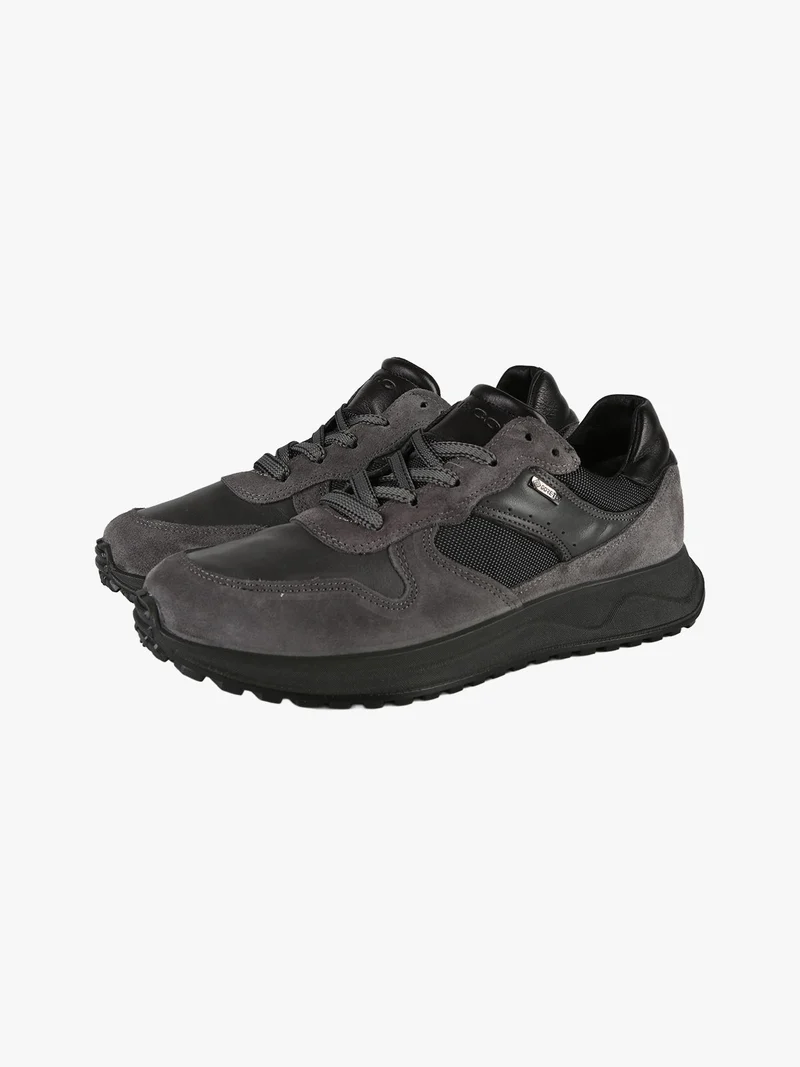 Sneakers stringate da uomo in pelle - antracite